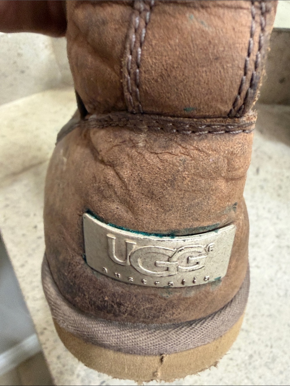 UGG Brown Leather Winter Boot - Picture 4 of 5